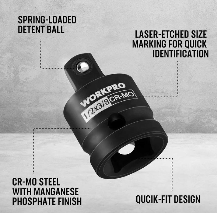Набір ударних адаптерів WORKPRO (Impact Socket Adapter Set)