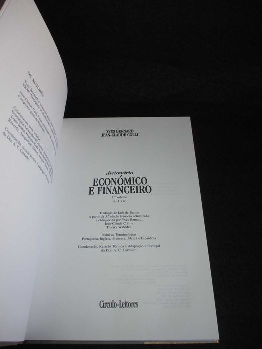 Livro Dicionário Económico e Financeiro Yves Bernard Jean-Claude Colli