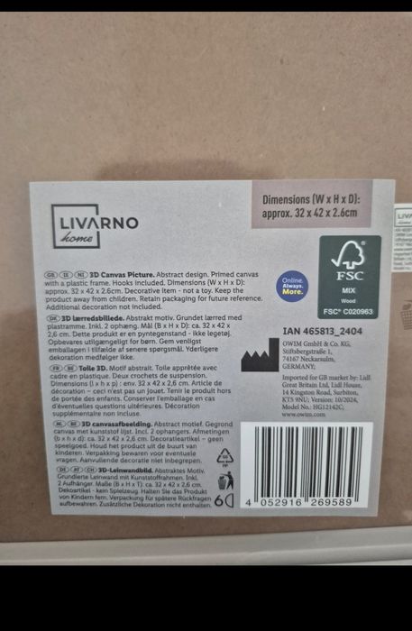 Obraz 3D livarno 3 szt