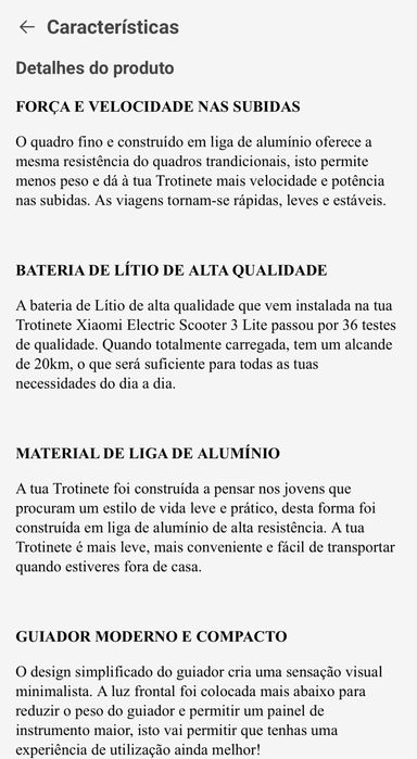 Trotinete Elétrica XIAOMI MI Eletric 3 Lite NOVA