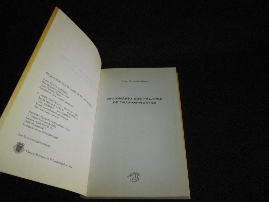 Livro Dicionário dos Falares de Trás-os-Montes Vítor Fernando Barros