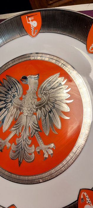 Talerz  ,patera patriotyczna z orłem