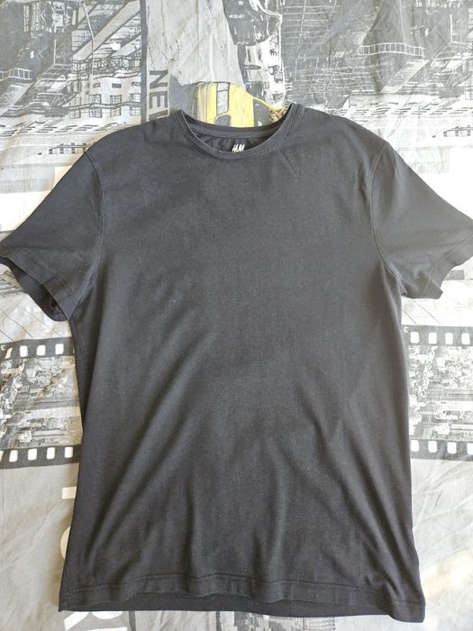 Czarna koszulka t-shirt męski L slim fit H&M