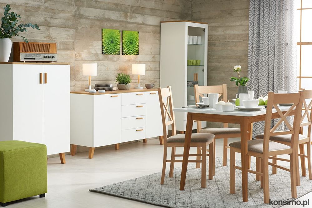 Biały stół do jadalni rozkładany