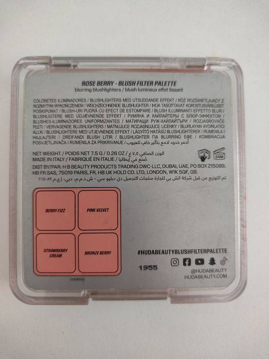 Huda Beauty Blush Filter Blurring Blushlighters Palette Rose Berry