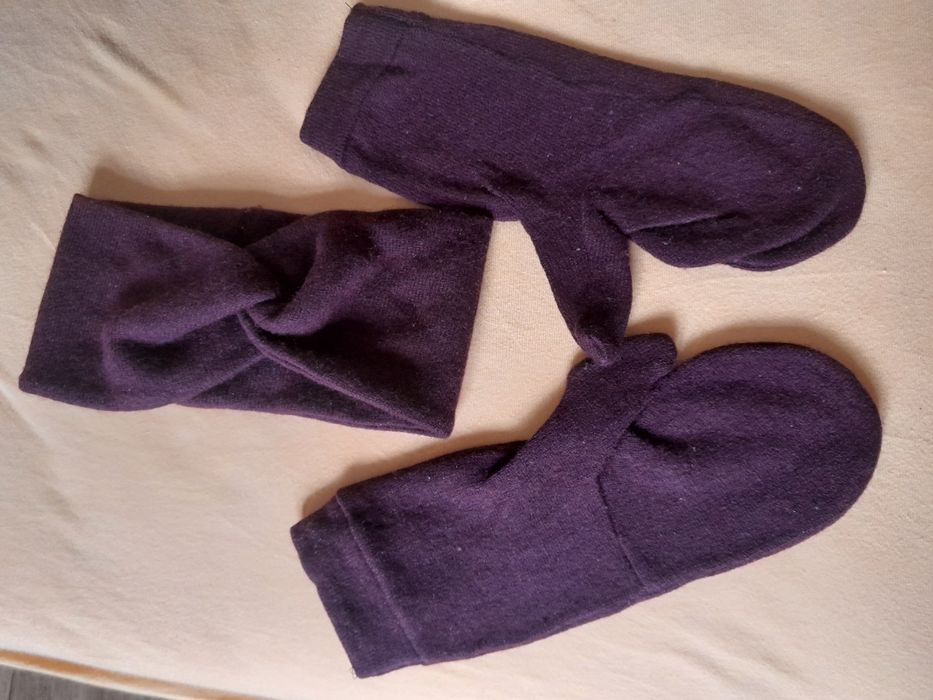 Rękawiczki wełniane plus opaska