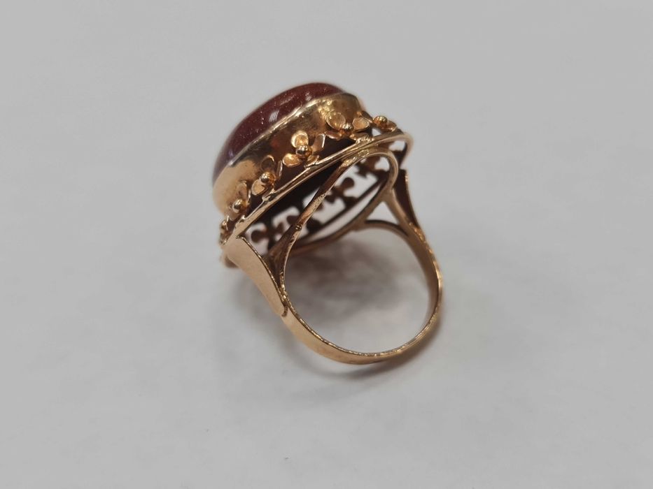 Polska 1963-86! Złoty pierścionek/ 585/ 11.23 gr/ R18/ Piasek Pustyni