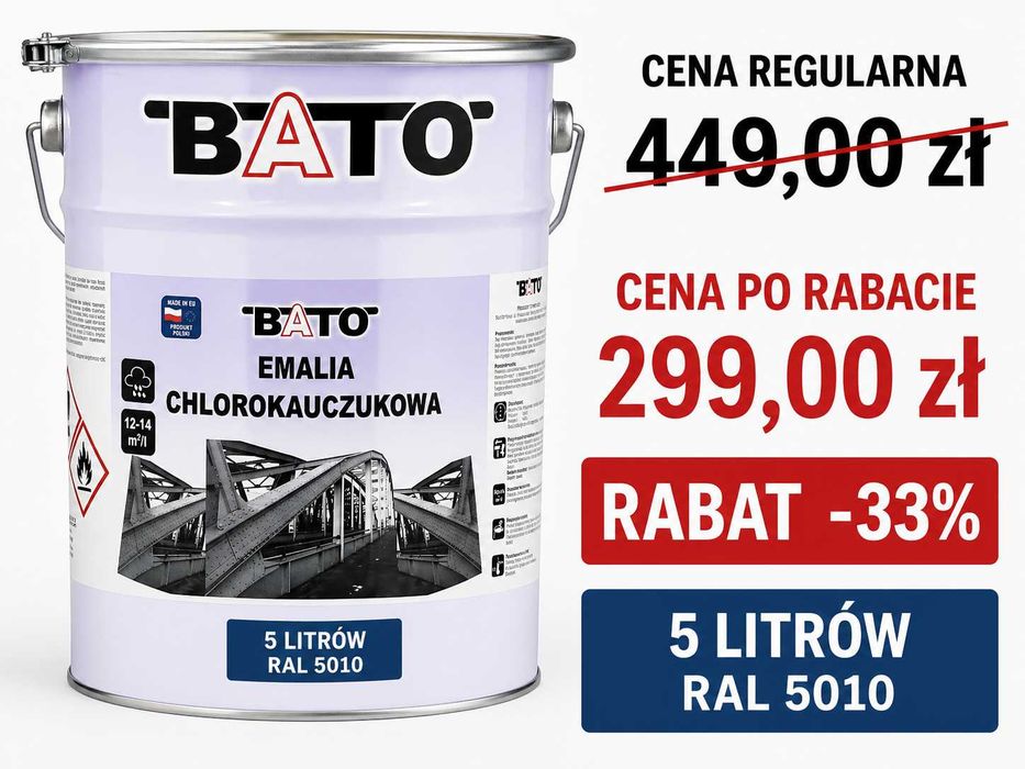 Farba chlorokauczuk 5 litrów , okazja wyprzedaż