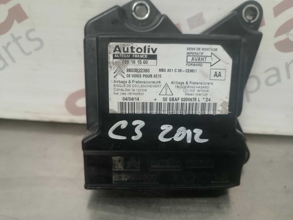 KIT DE AIRBAGS COM TABLIER CITROEN C3 II 2009-2016