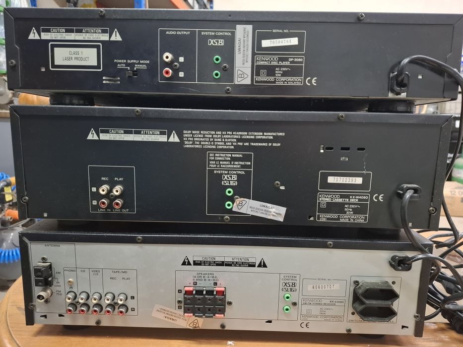 Kenwood wieża, wzmacniacz odtwarzacz cd, kasety kolumny polaris
