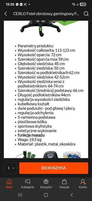 Fotel gamingowy Cerlo