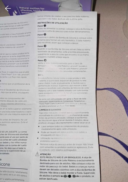 Coletor de Leite Materno Lansinoh em Silicone – Como Novo