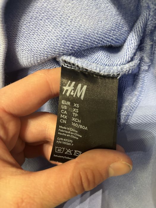 Mugler x H&M Bluza z Kapturem Błękitna Logo XS UNIKAT
