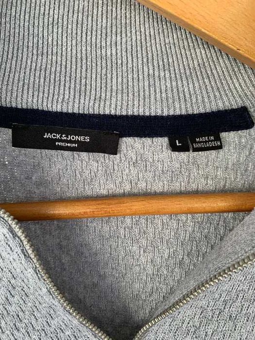 Camisola de manda comprida com gola alta e zíper cinzenta Jack&Jones