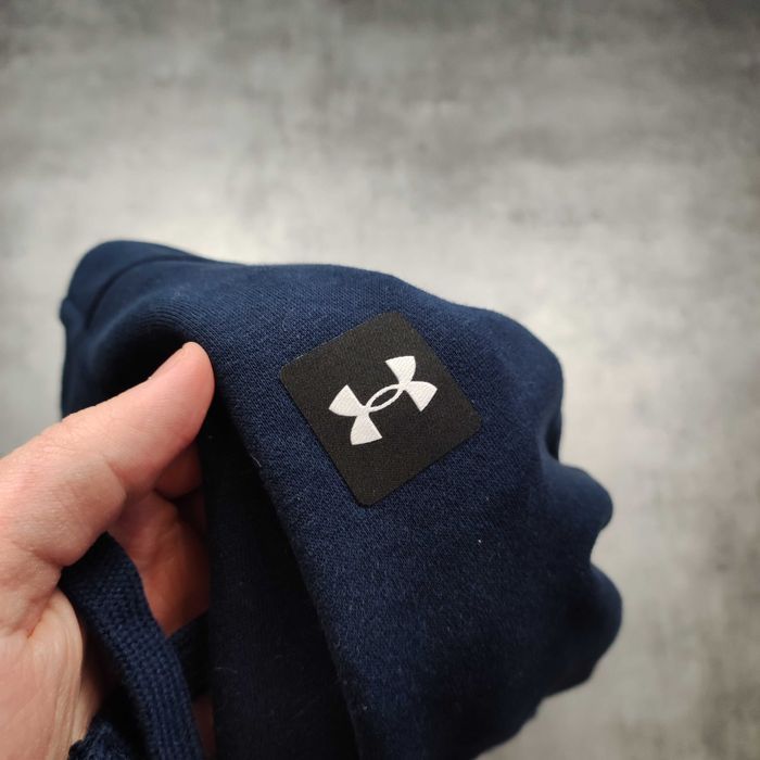 MĘSKA Bluza PREMIUM Bawełna Granatowa z Kapturem Under Armour Logo