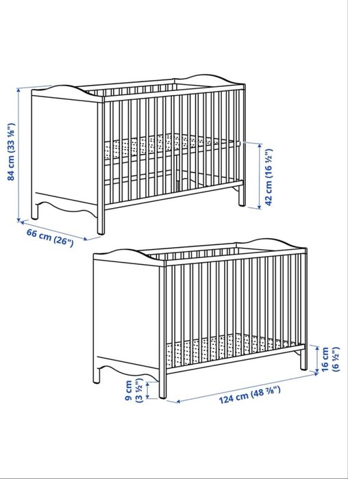Berço e colchão ikea