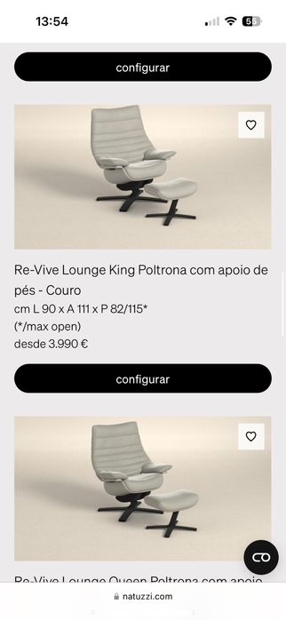 Poltrona de pele Natuzzi Re-Vive Lounge King