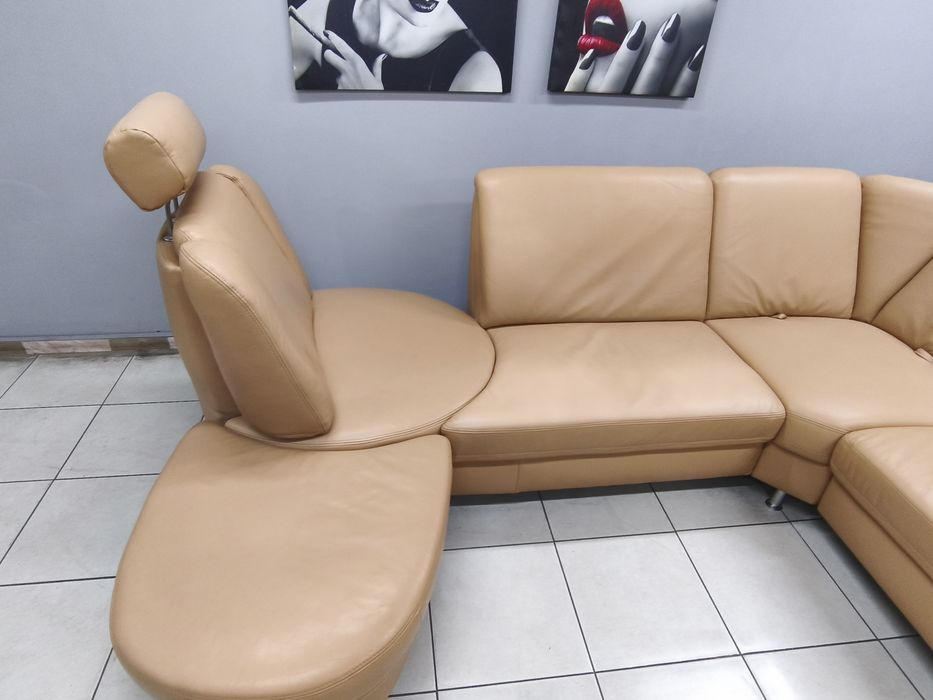 Шкіряний розкладний диван 270х285см! Кожаный уголок !