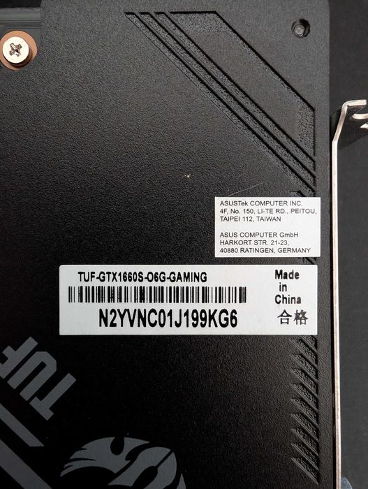 Karta graficzna Nvidia Asus Tuf Gaming GTX1660 Super