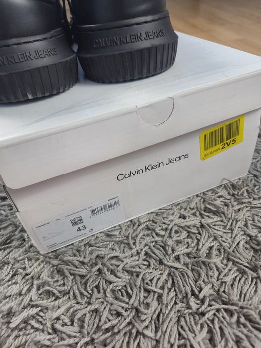 Buty Calvin Klein Chunky Cupsole Ru Patch Lth czarne skórzane rozmiar 43
