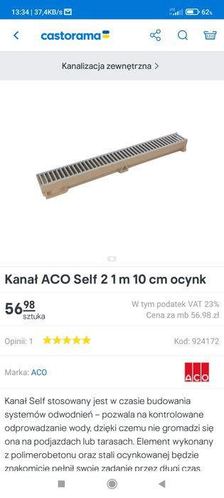 Kanały do odprowadzania wody  2,5m