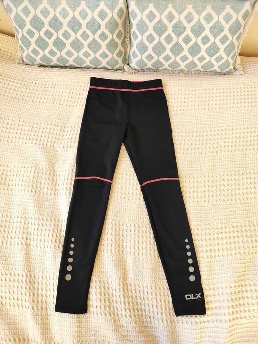 DLX czarne legginsy sportowe do biegania narty snowboard - XS