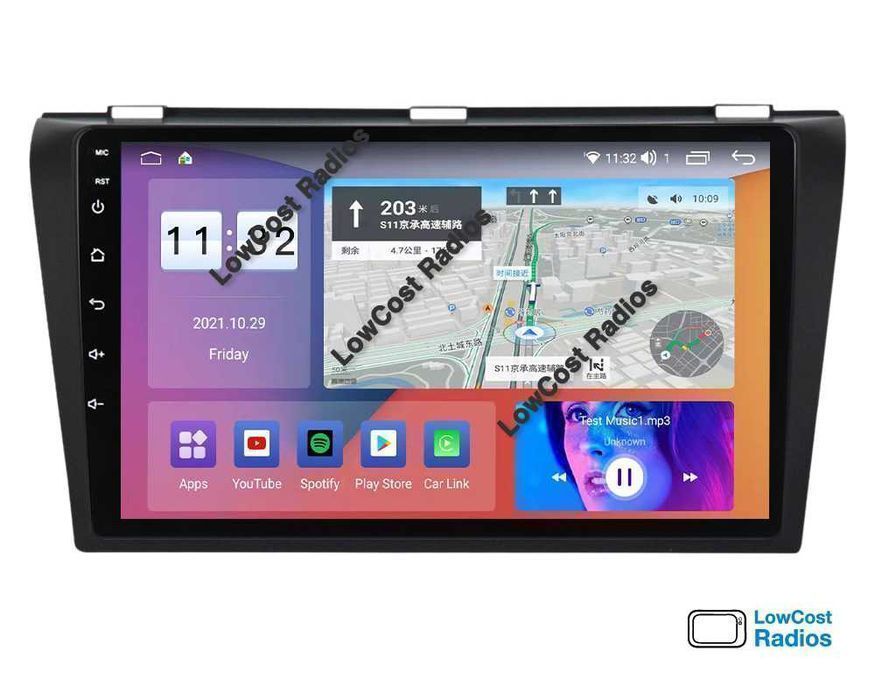 Auto Rádio GPS 9 Polegadas ANDROID MAZDA 3 (2004 a 2012) | BT USB WIFI | CARPLAY • ANDROID AUTO