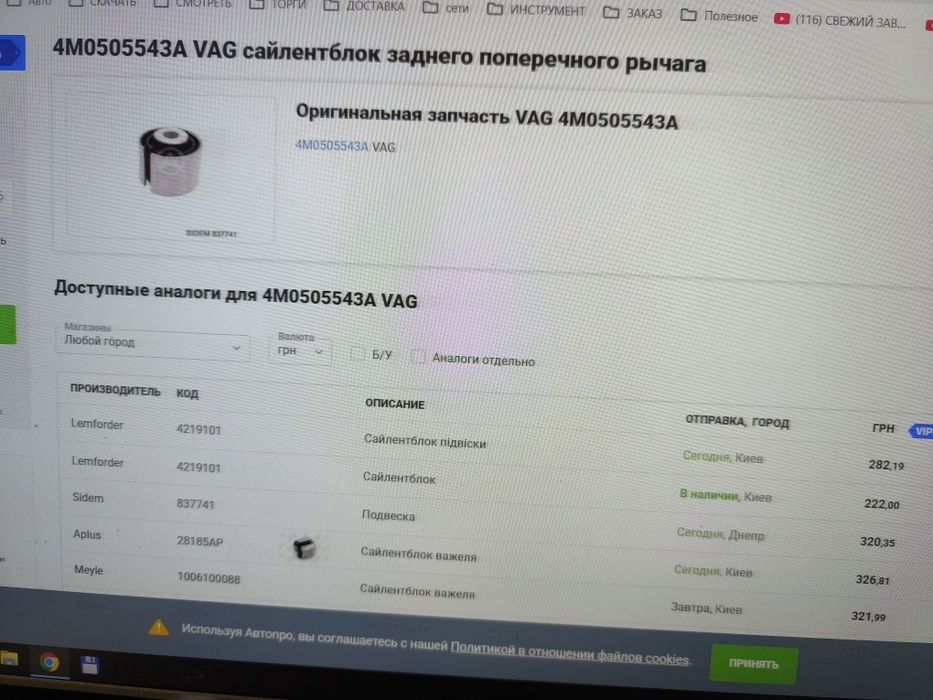 Сайленблоки  , залишки  , оригінальні .