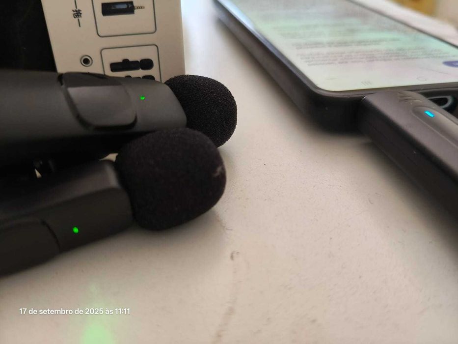 Microfone DUPLO de lapela sem fio para smartphone