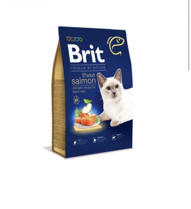 Brit Premium by Nature Cat Adult Salmon лосось  8 кг