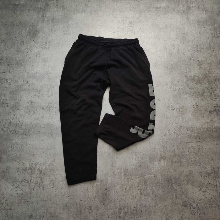 MĘSKIE Spodnie Dresowe Dresy Czarne Bawełna Duże Logo Nike Just Do It