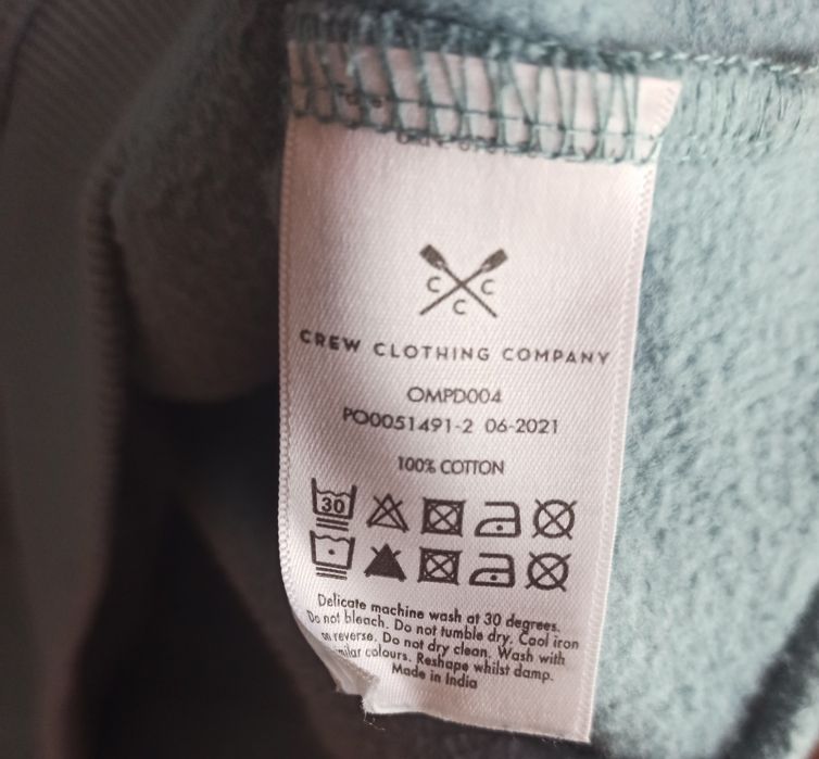 Тепла толстовка світшот Crew Clothing Company у новому стані