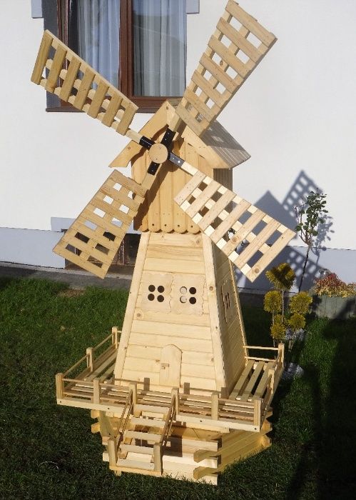 Wiatrak drewniany 220 cm do dachu Mega ładny na prezent ! Producent