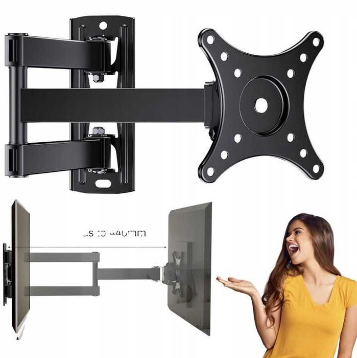 Uchwyt ścienny Perlegear do TV 10–32” VESA 100x100mm, do 20 kg