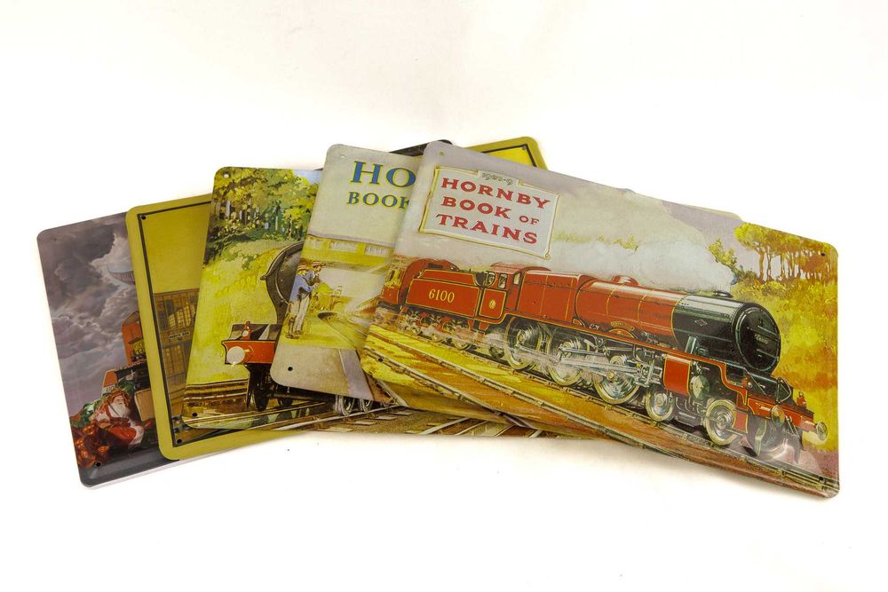 Conjunto de 5 gravuras em metal de modelos comboios eléctricos