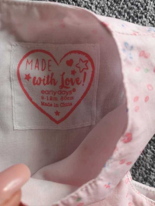 Early Days różowa sukienka w kwiaty 9-12m. 80 cm