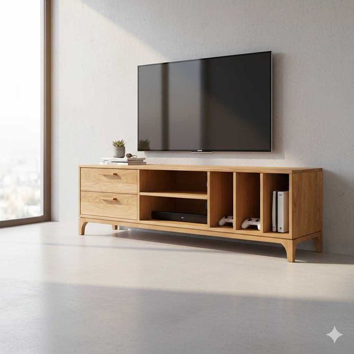 Komoda RTV na winyle i nie tylko - meble drewniane na wymiar