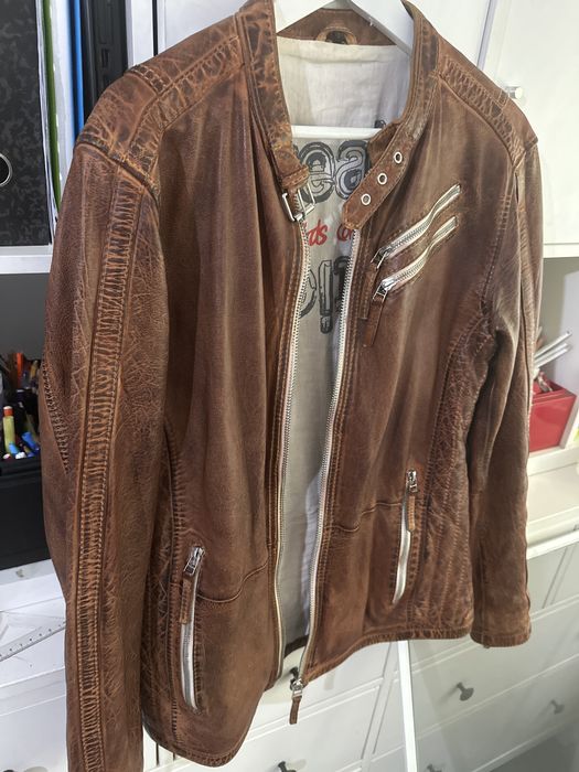 Blusao da Freaky Nation cor em pele  camel tamanho M