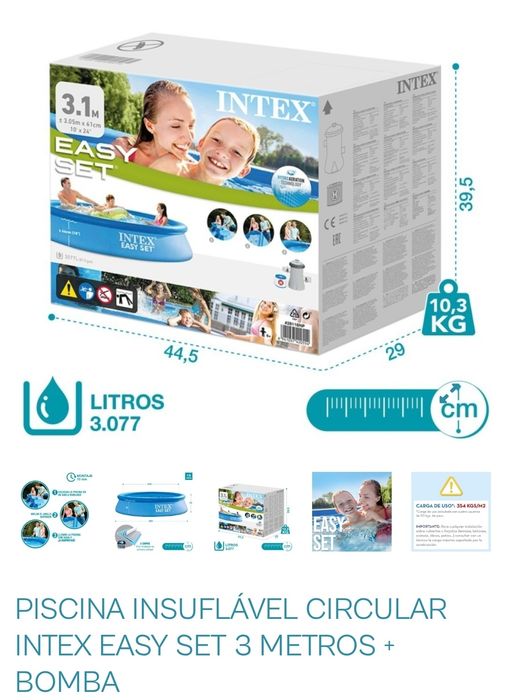 Piscina intex 305×61 cm com bomba