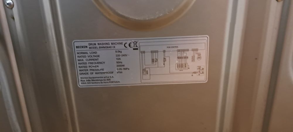 Máquina lavar roupa 8kg becken como nova em folha.