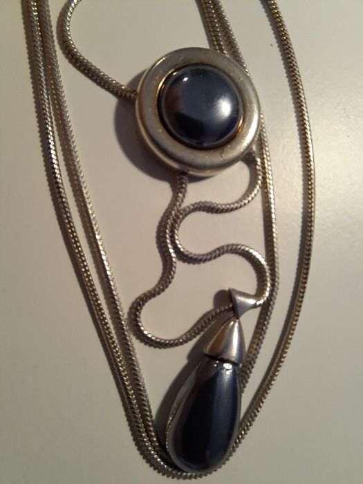 Srebrny łańcuszek z ozdobnymi elementami p.925