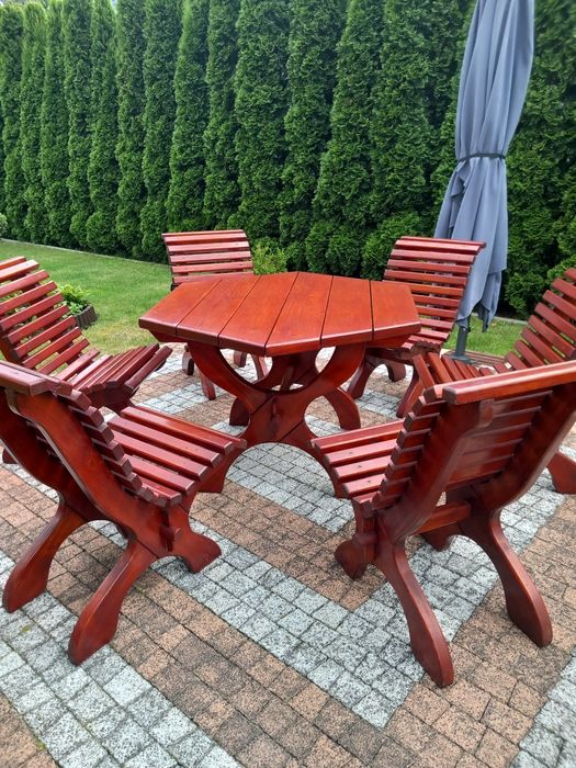 Zestaw mebli ogrodowych drewnianych