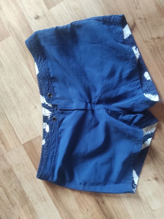 Dwustronne krótkie spodenki rozmiar m szorty granatowo białe