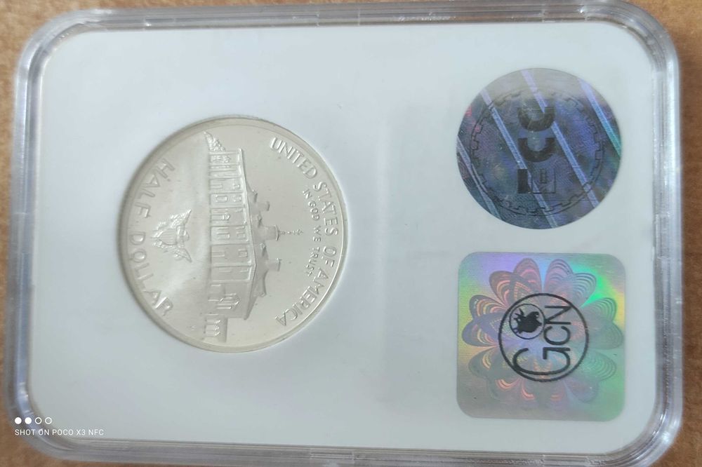 Srebrna kolekcjonerska moneta USA half dollar 1982 srebro ag grading