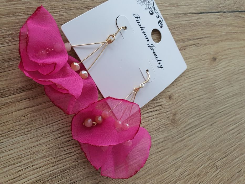 Sprzedam NOWE kolczyki BOHO MEGA róż! Polecam!