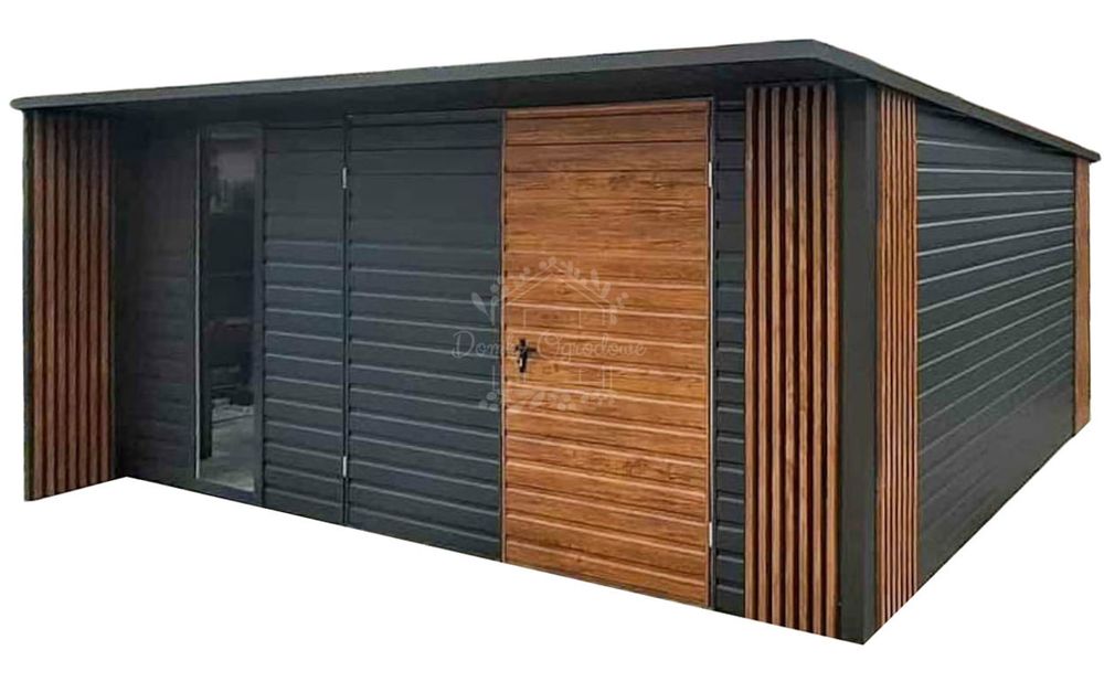 Schowek - Domek ogrodowy 5x4m  drewnopodowny - antracyt  ID1137