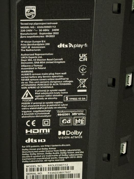 65” OLED+ 907 Bowers&Wilkins uszkodzona matryca