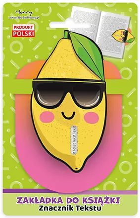 Zakładka / znacznik tekstu, cytryna. Henry. Nowy Produkt