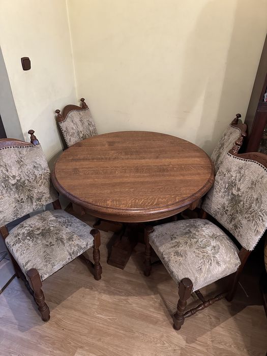 Stół,4 krzesła, antyk