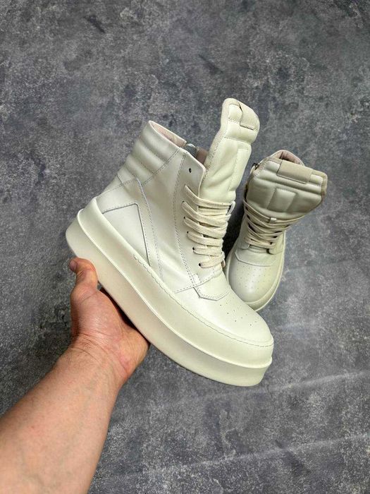 Кеди Rick Owens Geobasket double bumper megabasket drkshdw білі кеды